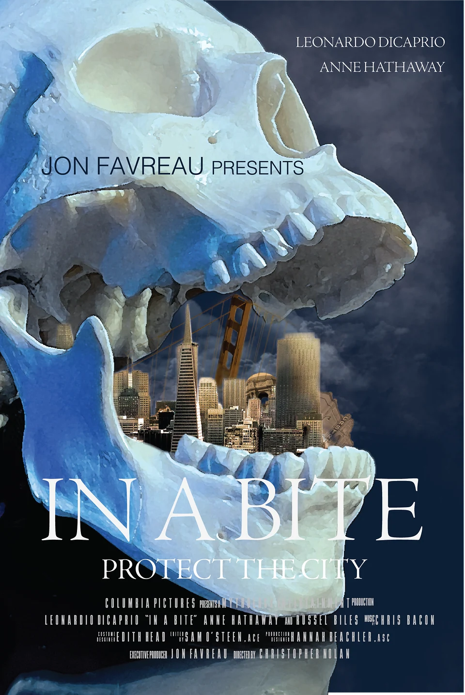 In a Bite poster composition exploration with the skull at the top