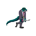 Lizard boss sprite, walking animation