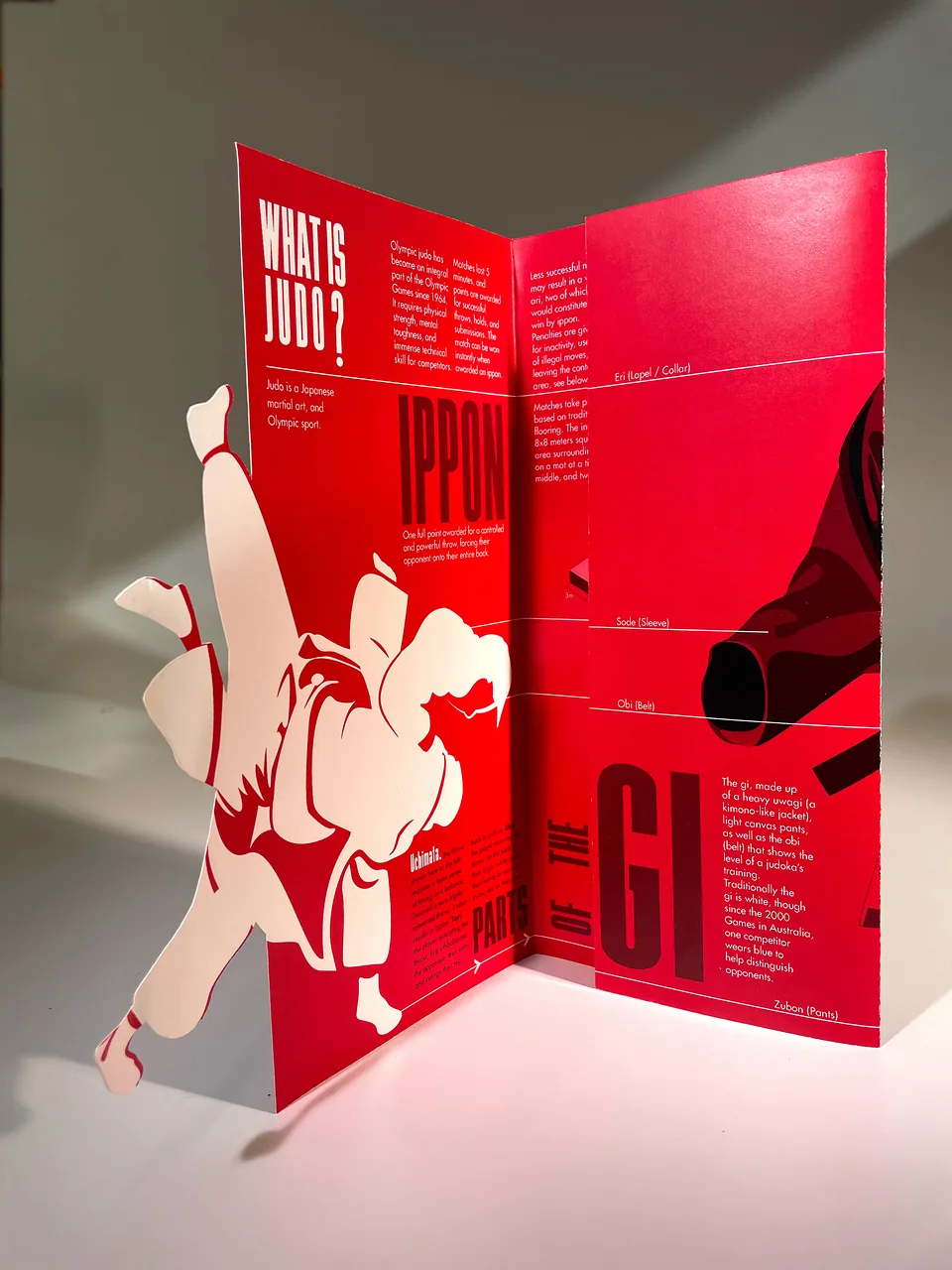 Paris 2024 judo brochure standing open