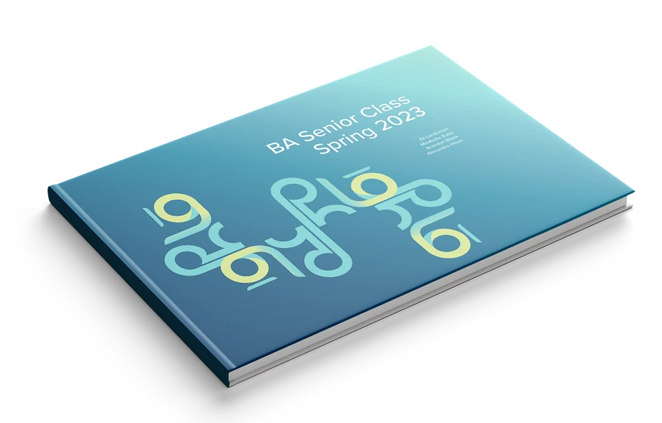Phlō brand guideline booklet cover with the logo pattern