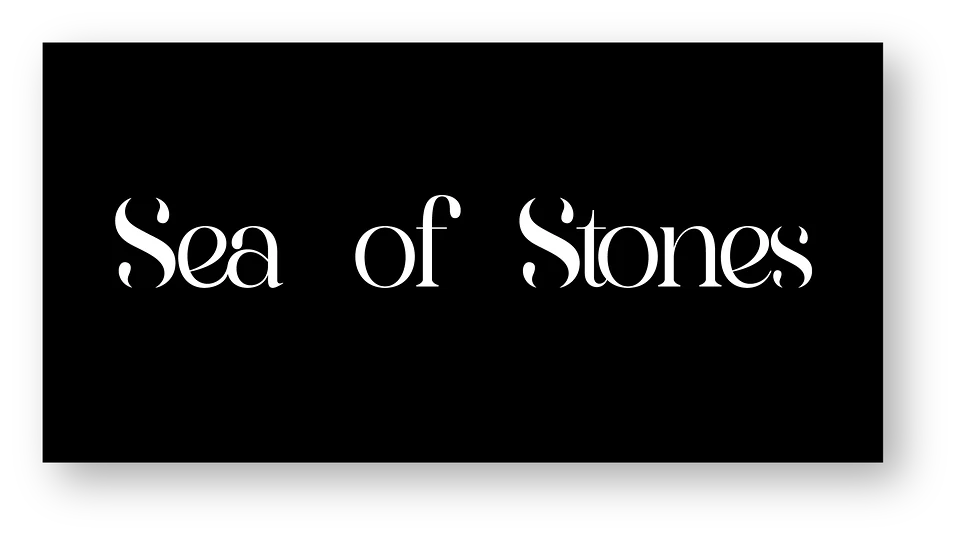 Sea of Stones wordmark in white on black