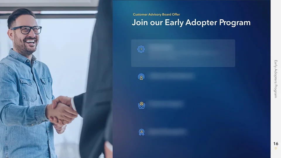 Unilog deck slide: Join our Early Adopter Program, Early Access highlighted