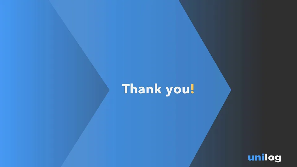 Unilog deck slide: Thank you closing slide